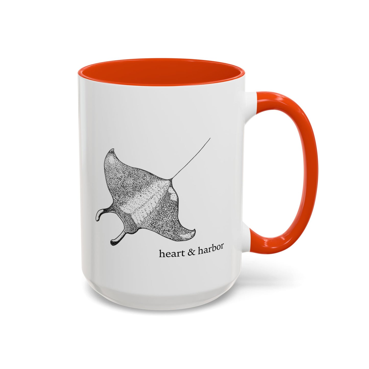 Manta Ray Coffee Mug | Hand-Drawn Ocean Design | Heart & Harbor | Multiple Colors