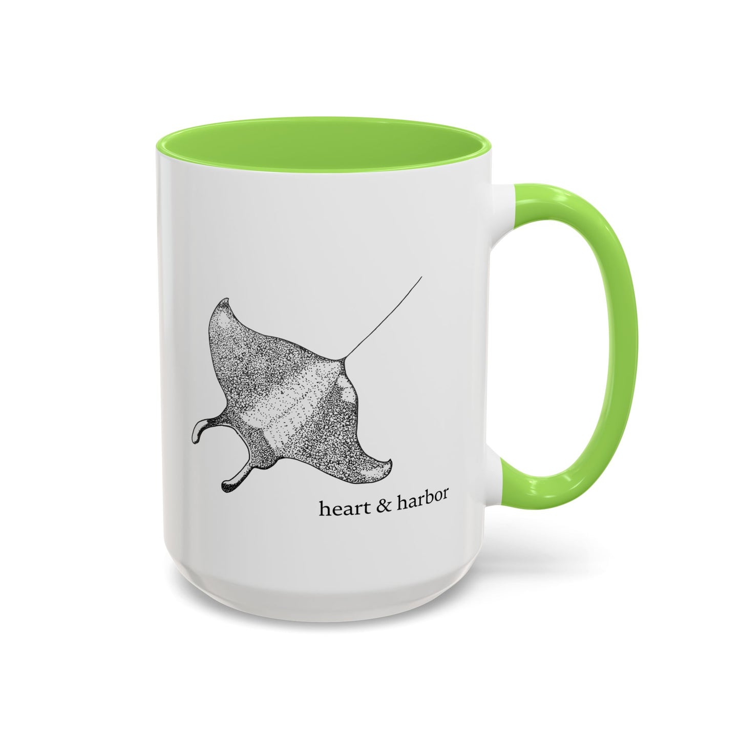 Manta Ray Coffee Mug | Hand-Drawn Ocean Design | Heart & Harbor | Multiple Colors