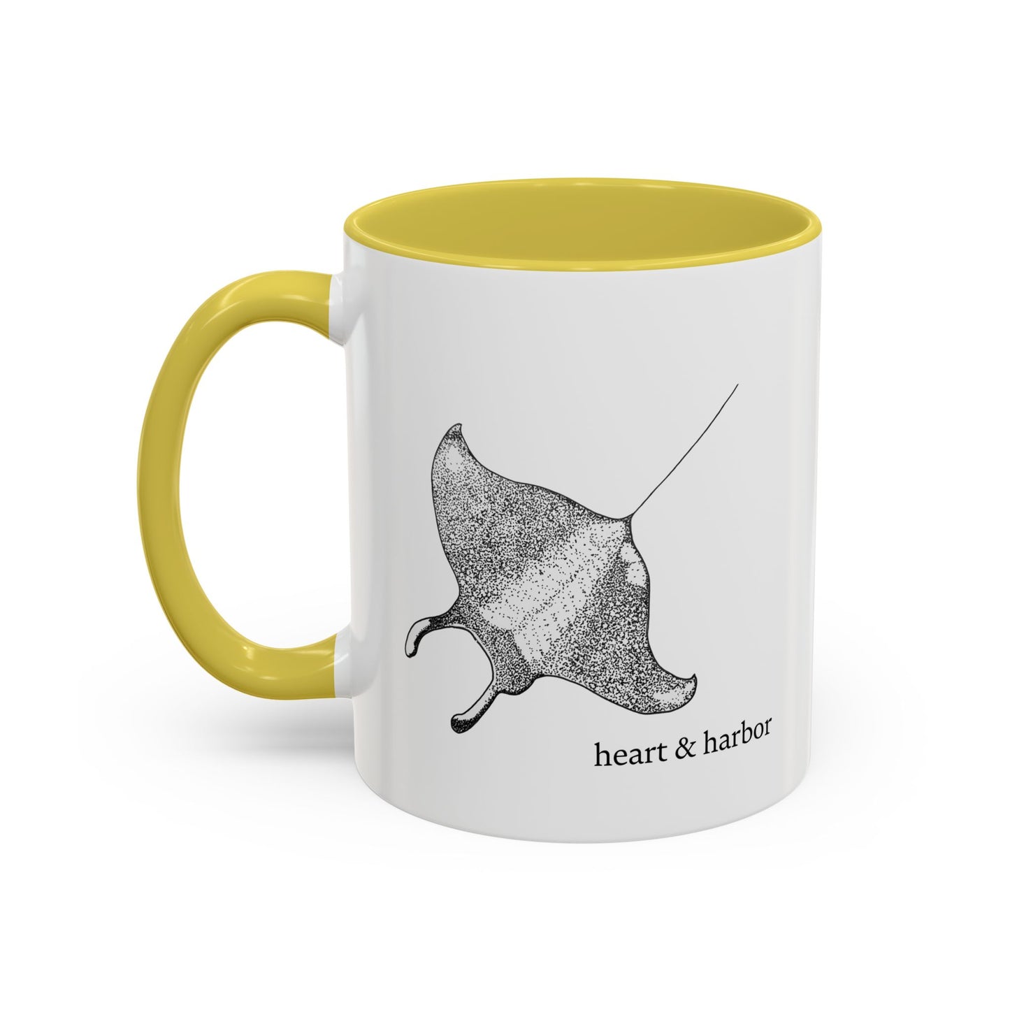 Manta Ray Coffee Mug | Hand-Drawn Ocean Design | Heart & Harbor | Multiple Colors