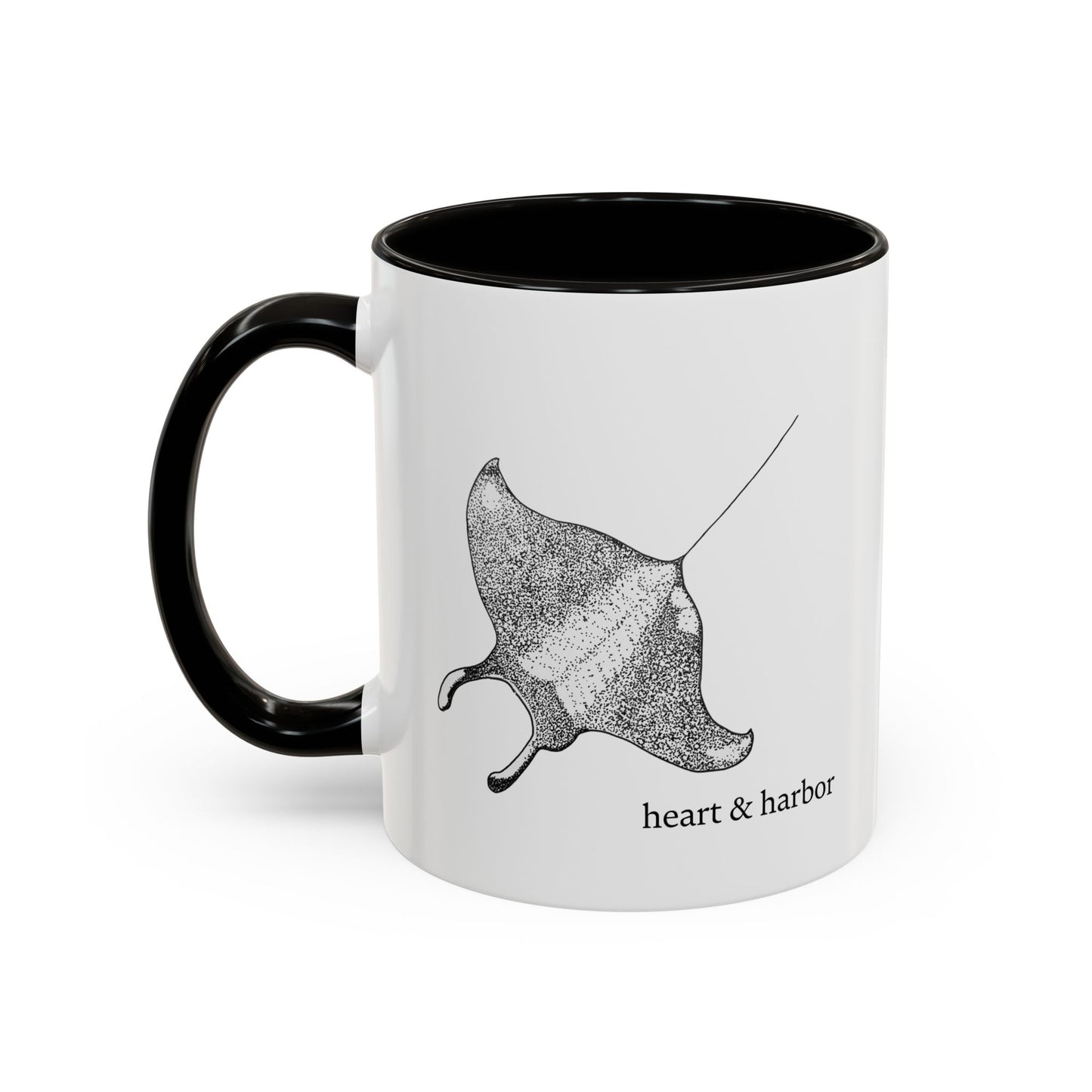 Manta Ray Coffee Mug | Hand-Drawn Ocean Design | Heart & Harbor | Multiple Colors