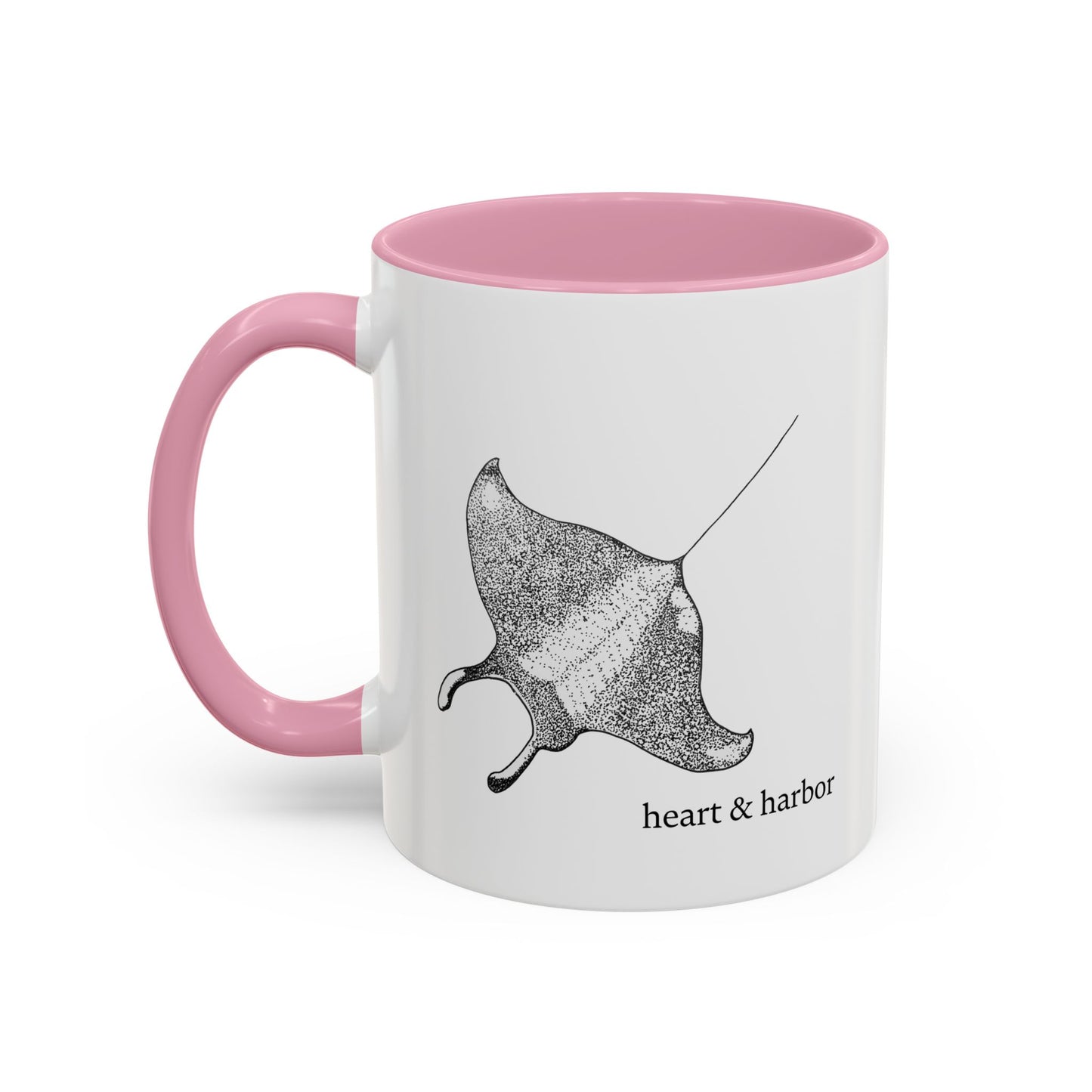 Manta Ray Coffee Mug | Hand-Drawn Ocean Design | Heart & Harbor | Multiple Colors