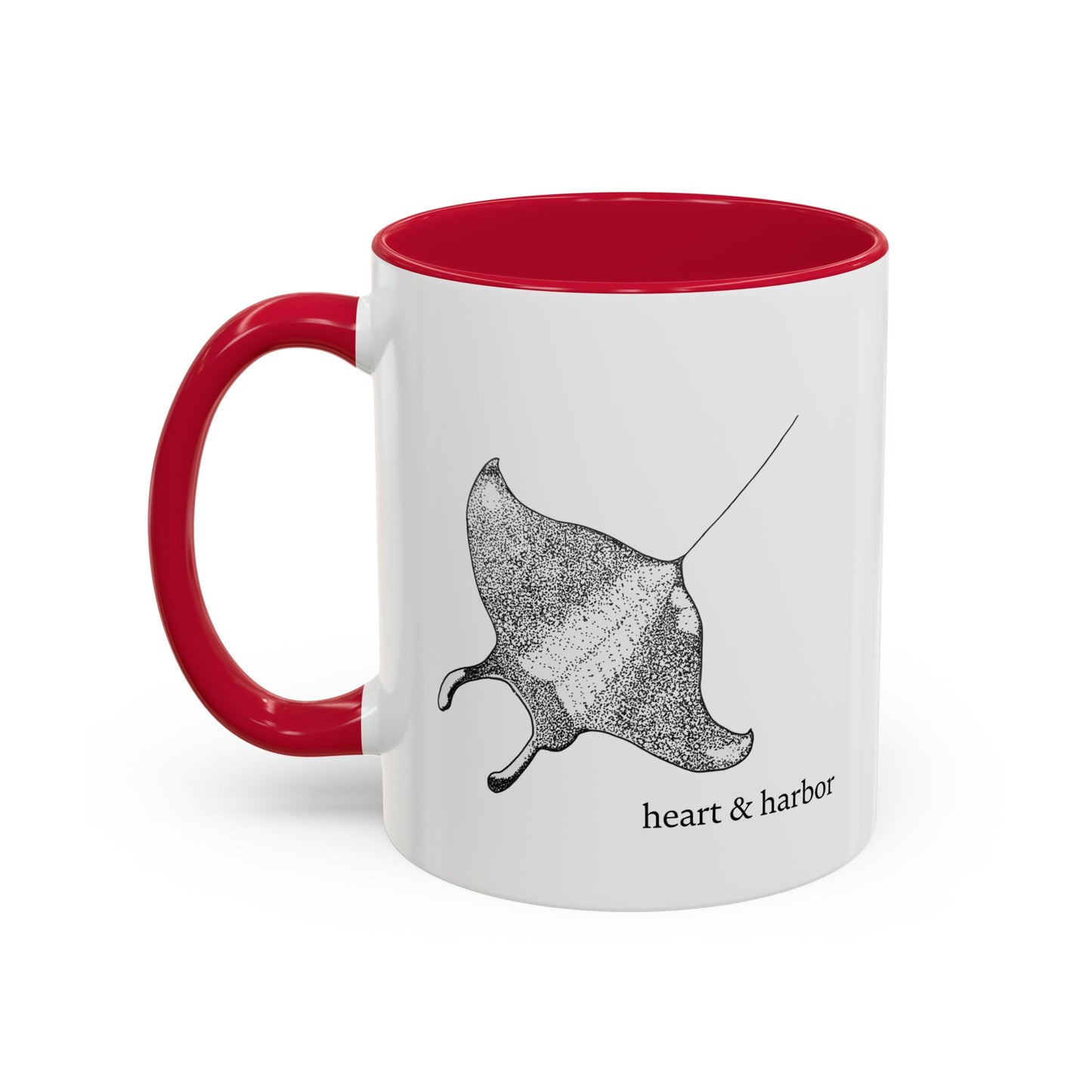 Manta Ray Coffee Mug | Hand-Drawn Ocean Design | Heart & Harbor | Multiple Colors