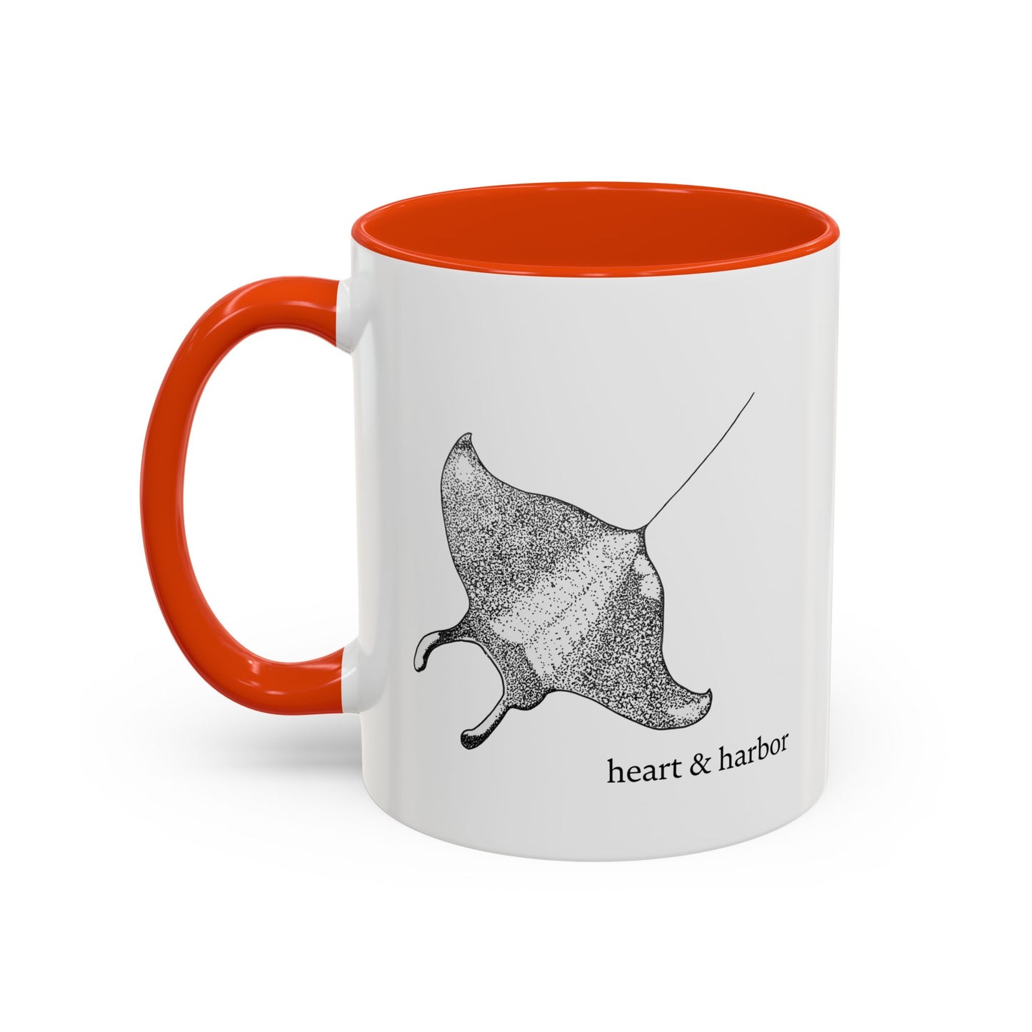 Manta Ray Coffee Mug | Hand-Drawn Ocean Design | Heart & Harbor | Multiple Colors