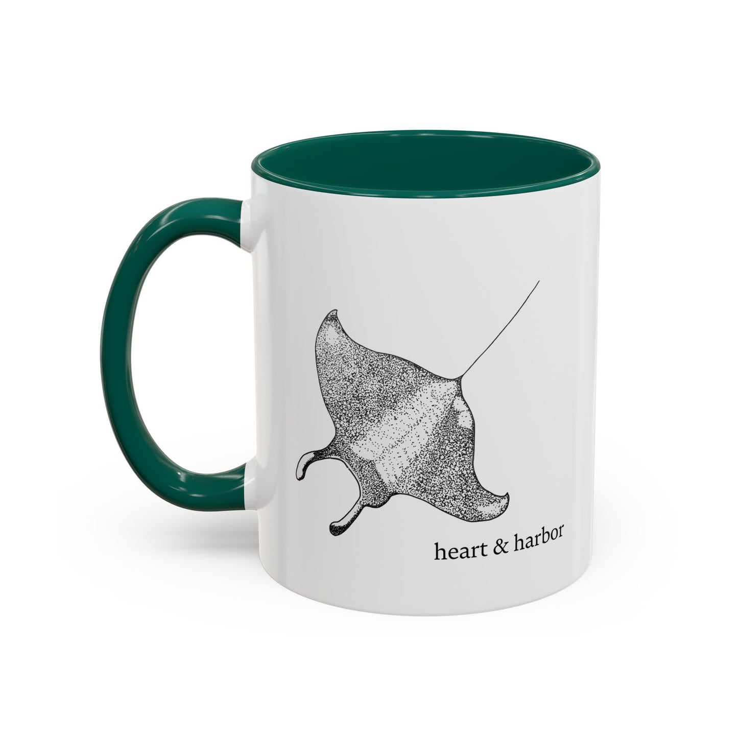 Manta Ray Coffee Mug | Hand-Drawn Ocean Design | Heart & Harbor | Multiple Colors