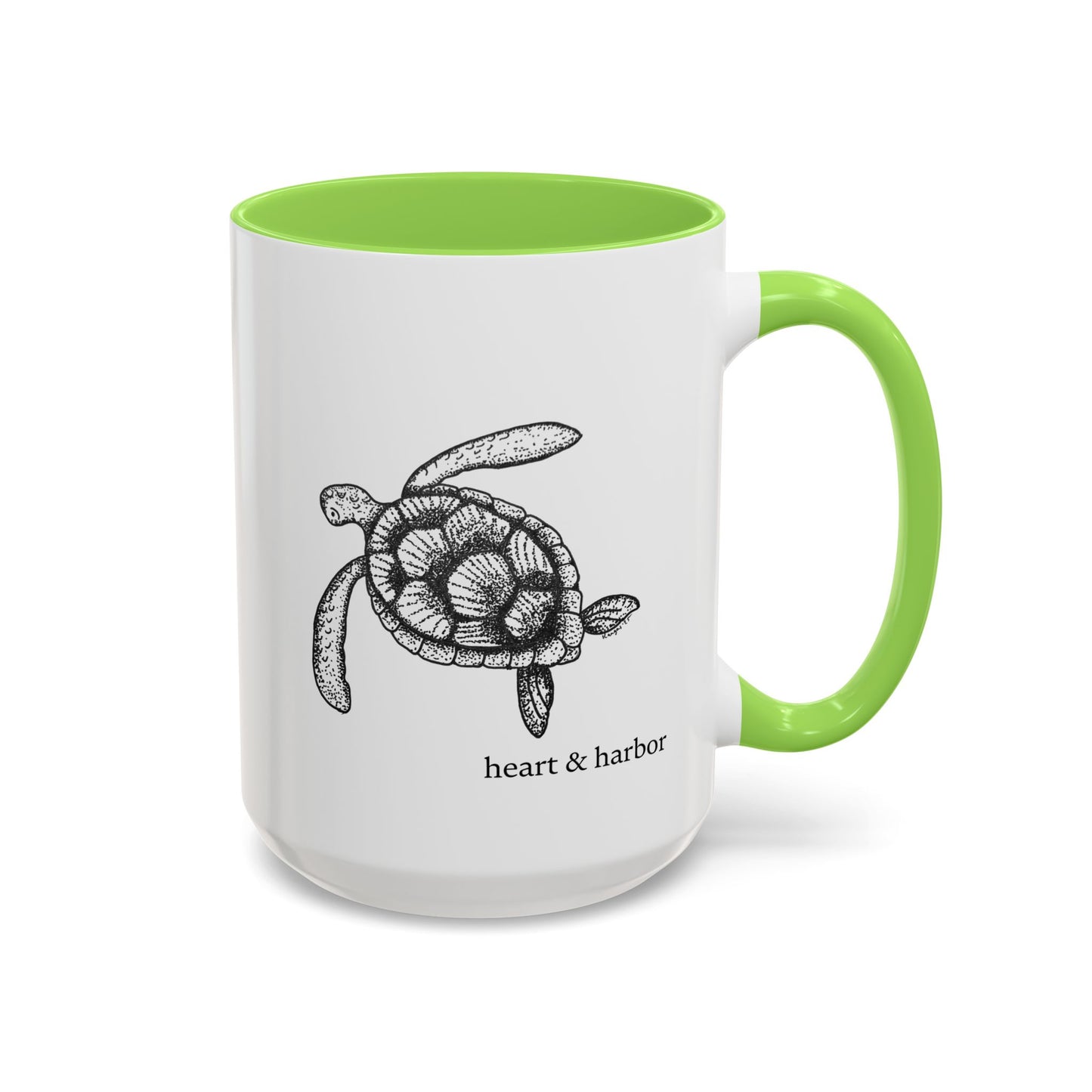 Sea Turtle Coffee Mug | Hand-Drawn Ocean Design | Heart & Harbor | Multiple Colors