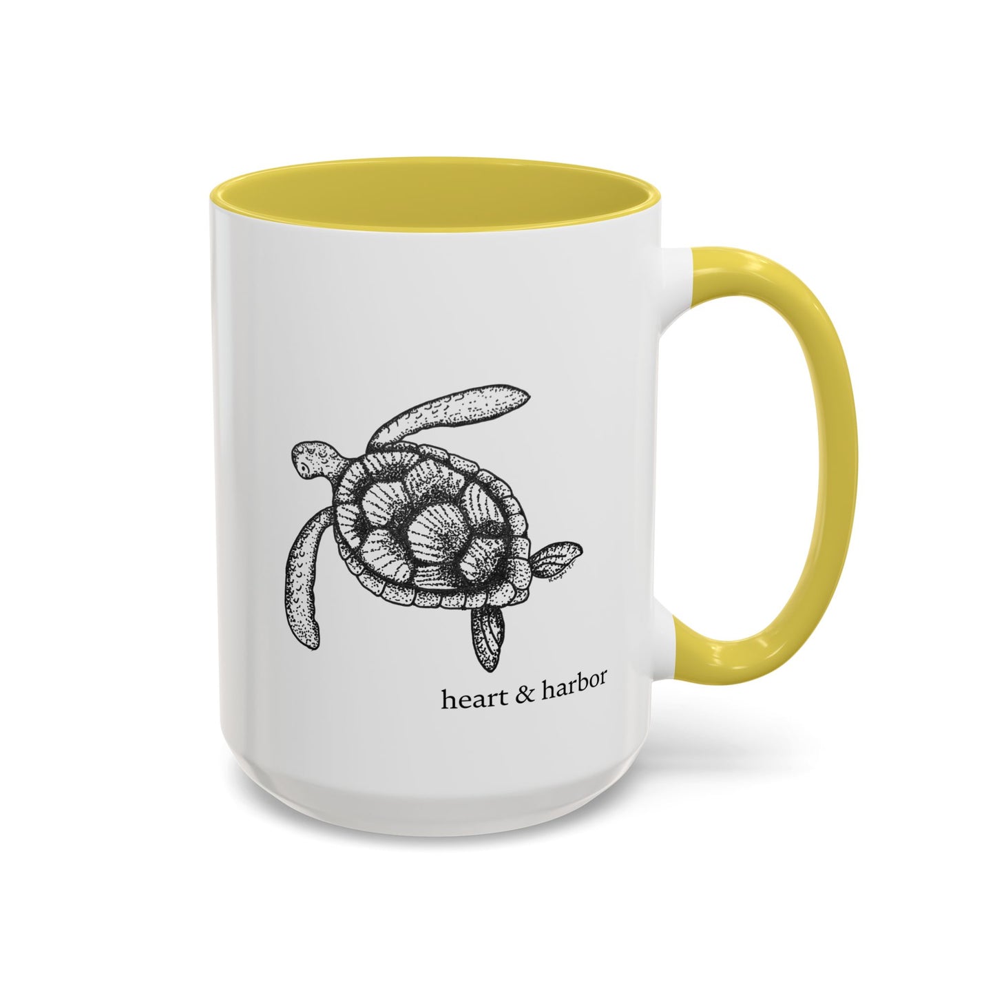 Sea Turtle Coffee Mug | Hand-Drawn Ocean Design | Heart & Harbor | Multiple Colors