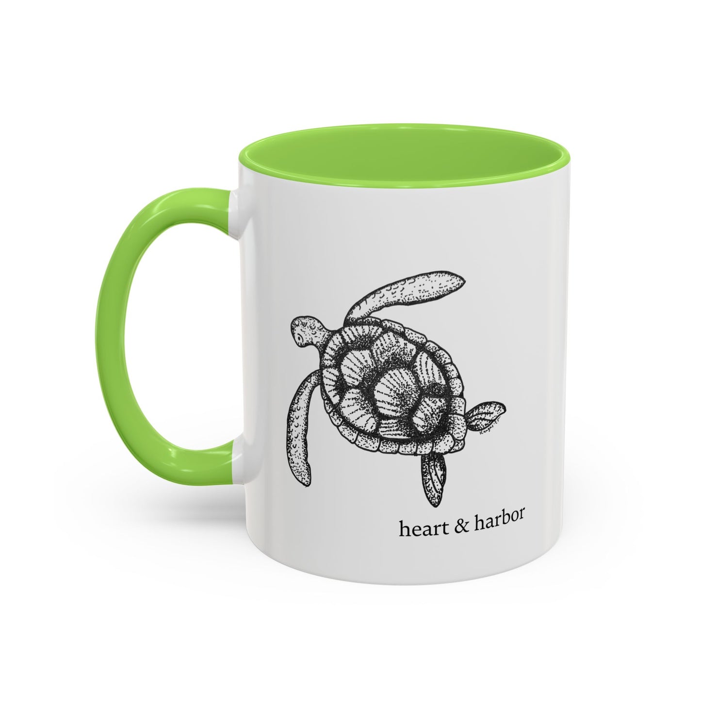 Sea Turtle Coffee Mug | Hand-Drawn Ocean Design | Heart & Harbor | Multiple Colors