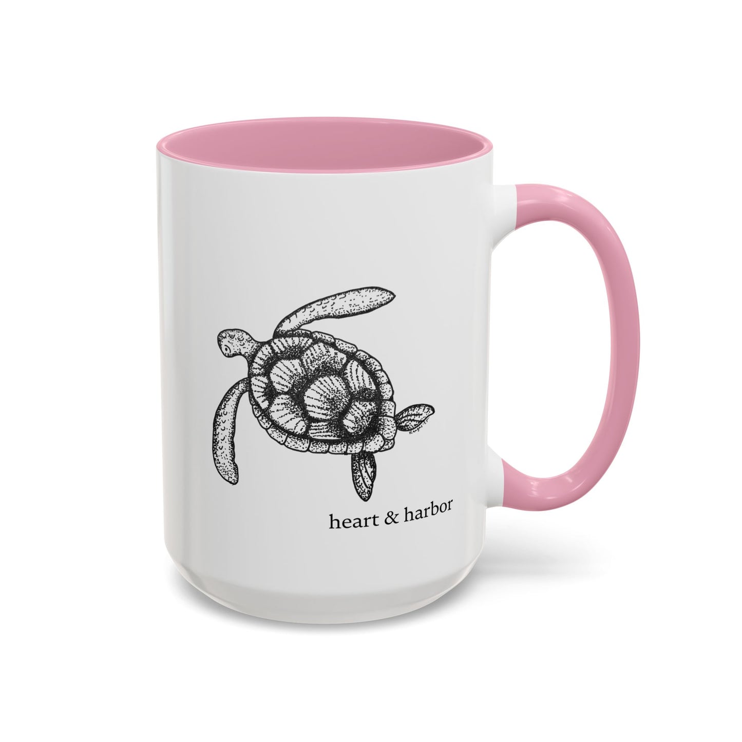 Sea Turtle Coffee Mug | Hand-Drawn Ocean Design | Heart & Harbor | Multiple Colors