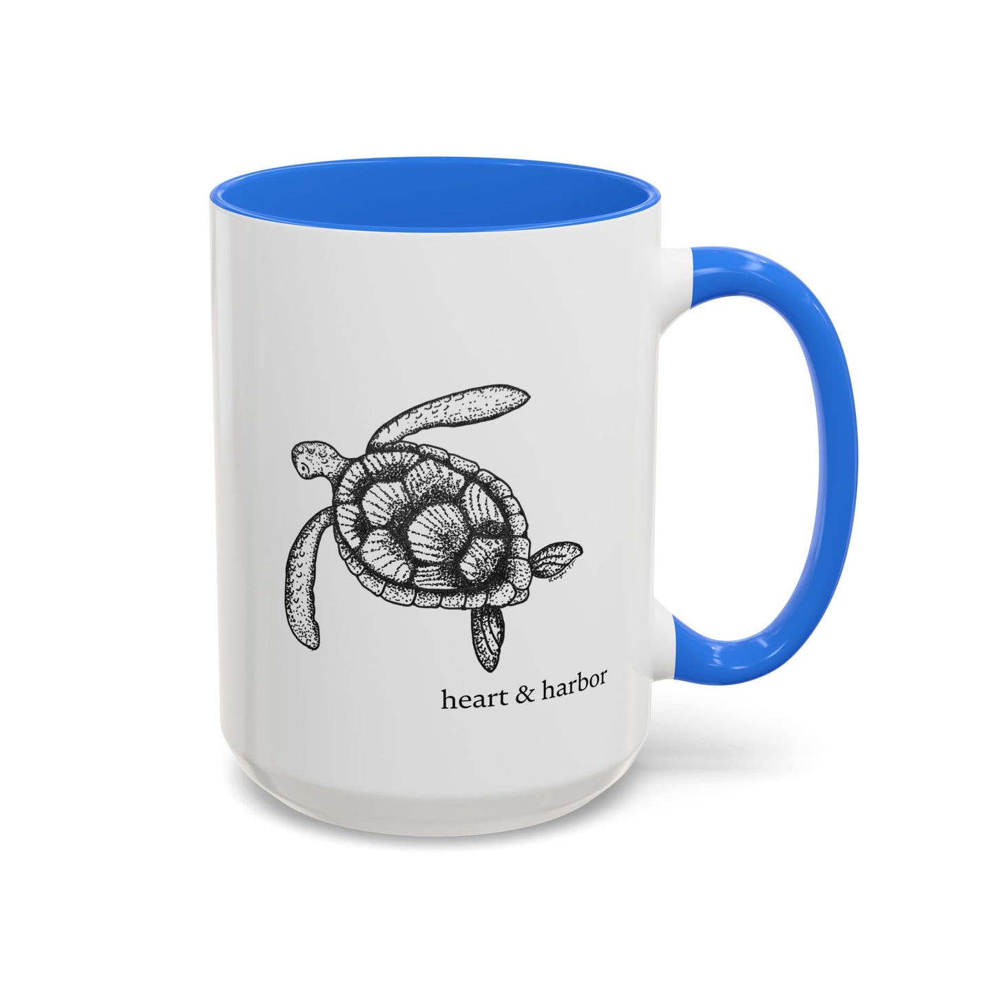 Sea Turtle Coffee Mug | Hand-Drawn Ocean Design | Heart & Harbor | Multiple Colors