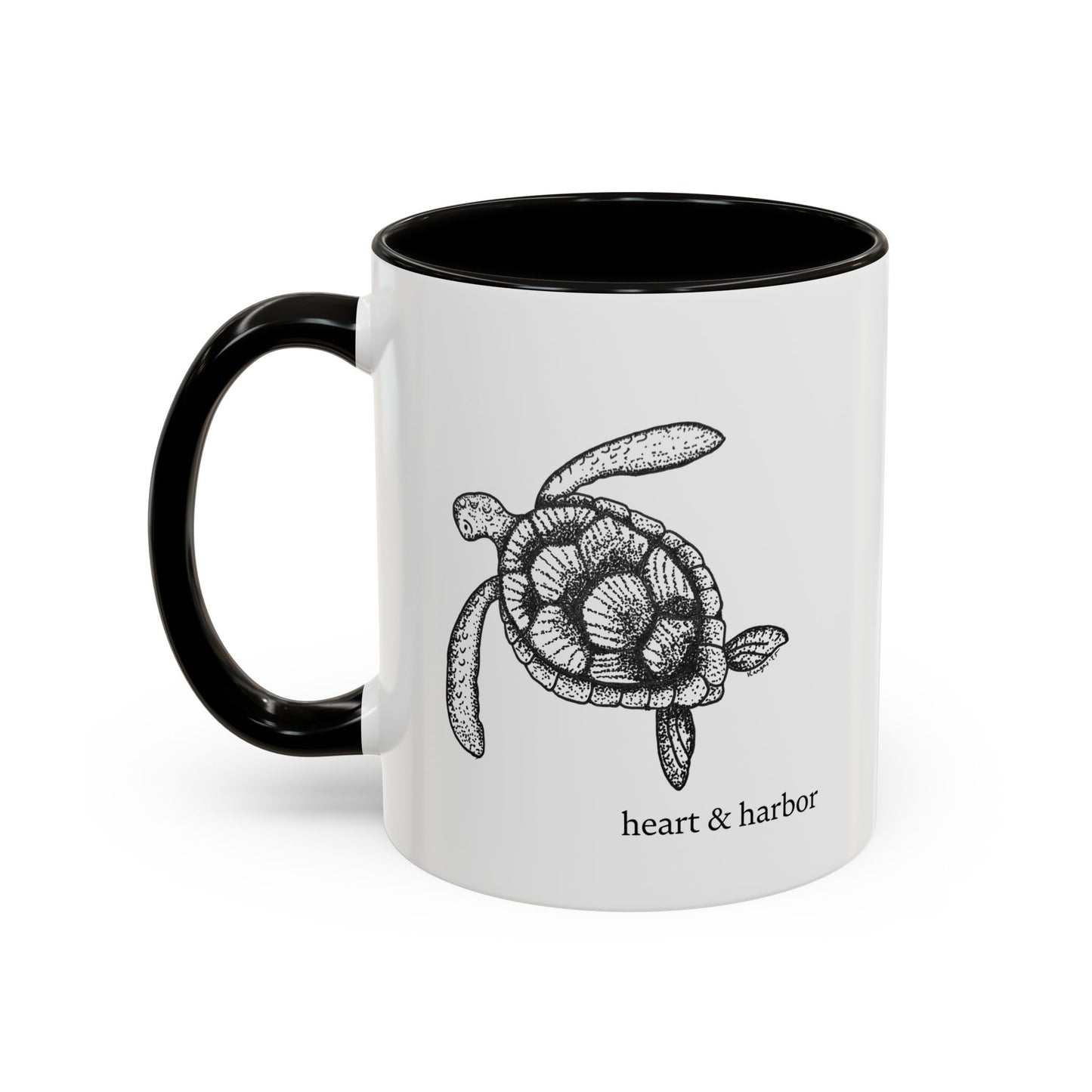 Sea Turtle Coffee Mug | Hand-Drawn Ocean Design | Heart & Harbor | Multiple Colors