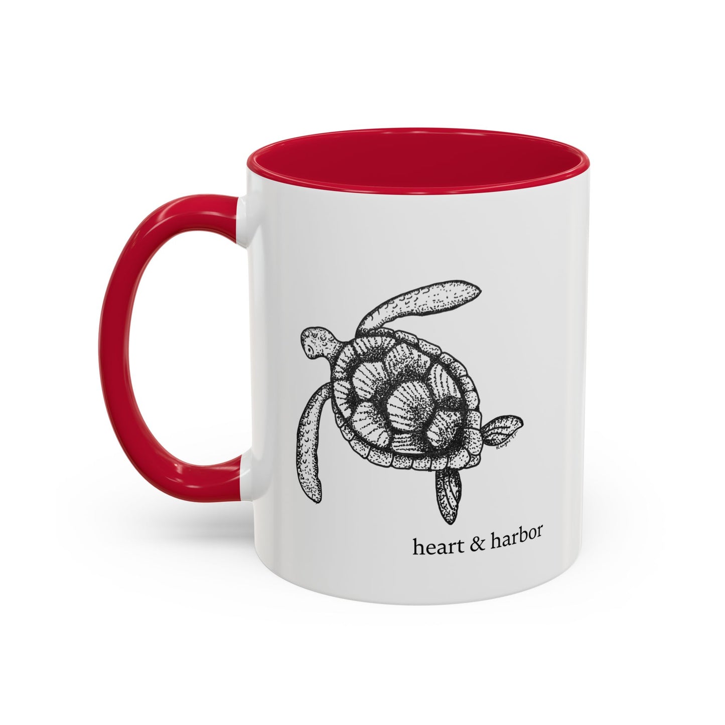 Sea Turtle Coffee Mug | Hand-Drawn Ocean Design | Heart & Harbor | Multiple Colors