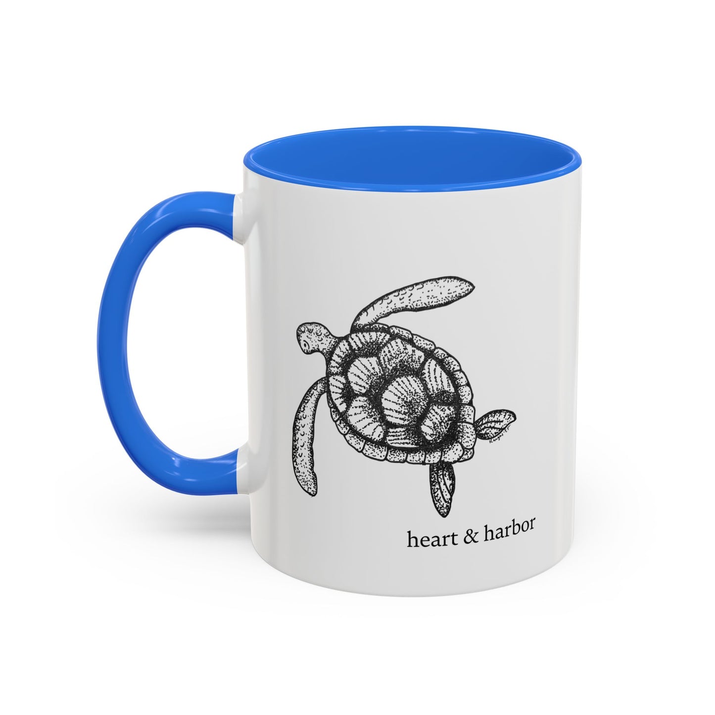 Sea Turtle Coffee Mug | Hand-Drawn Ocean Design | Heart & Harbor | Multiple Colors