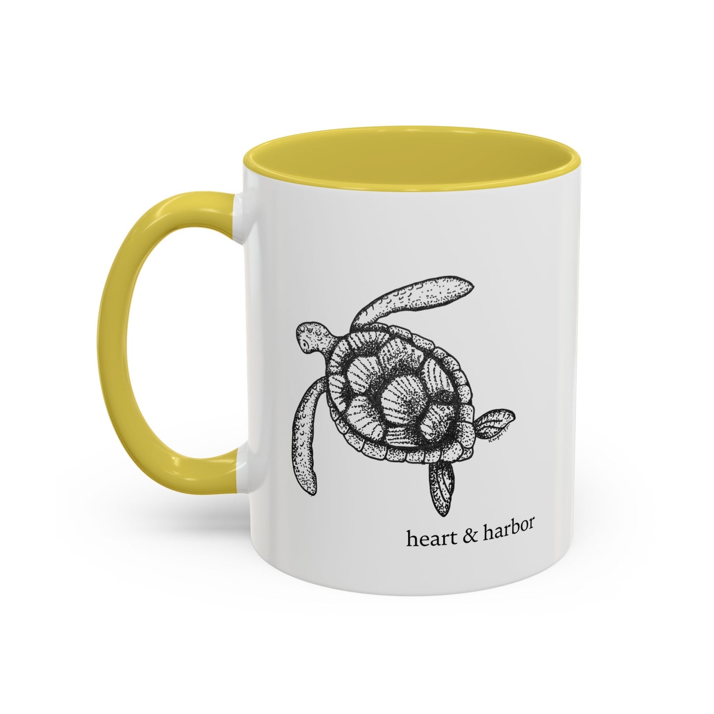 Sea Turtle Coffee Mug | Hand-Drawn Ocean Design | Heart & Harbor | Multiple Colors
