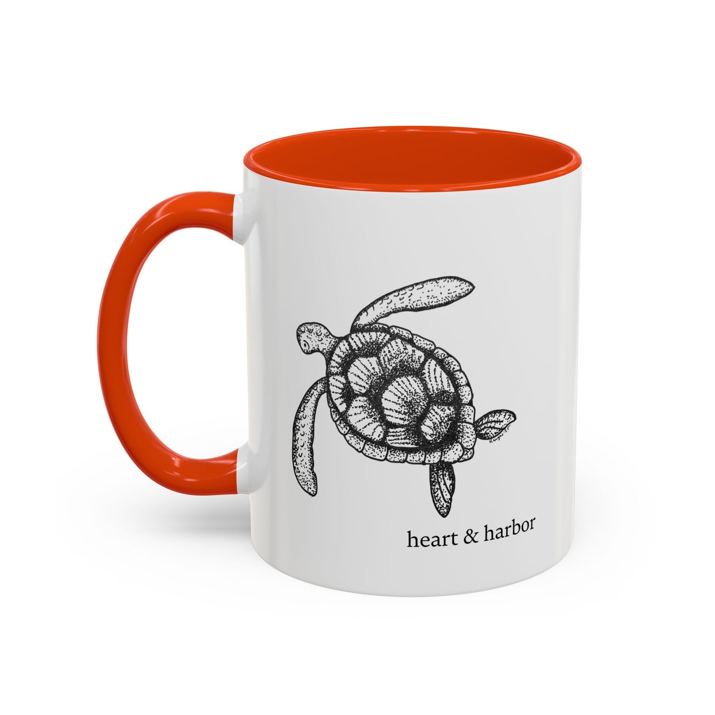 Sea Turtle Coffee Mug | Hand-Drawn Ocean Design | Heart & Harbor | Multiple Colors