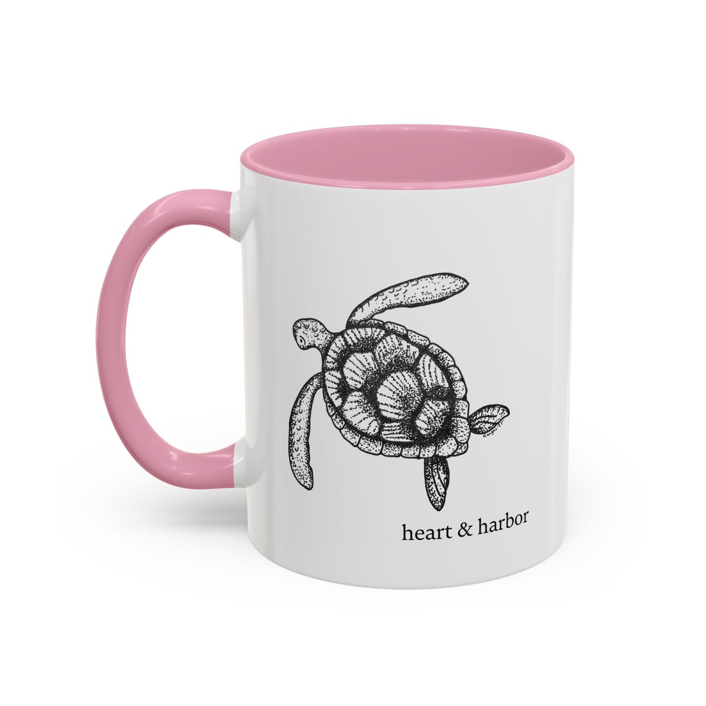 Sea Turtle Coffee Mug | Hand-Drawn Ocean Design | Heart & Harbor | Multiple Colors