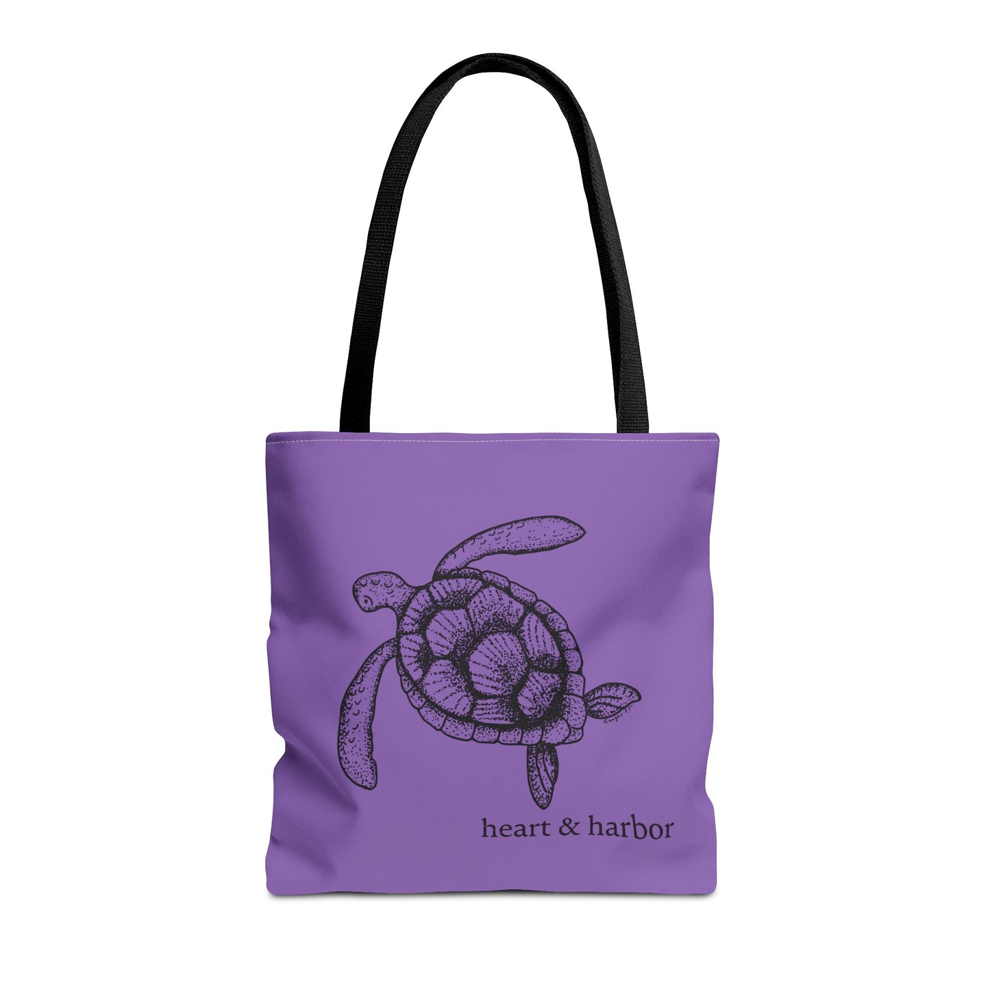 Sea Turtle Tote Bag - Hand-Drawn - Purple | Heart & Harbor