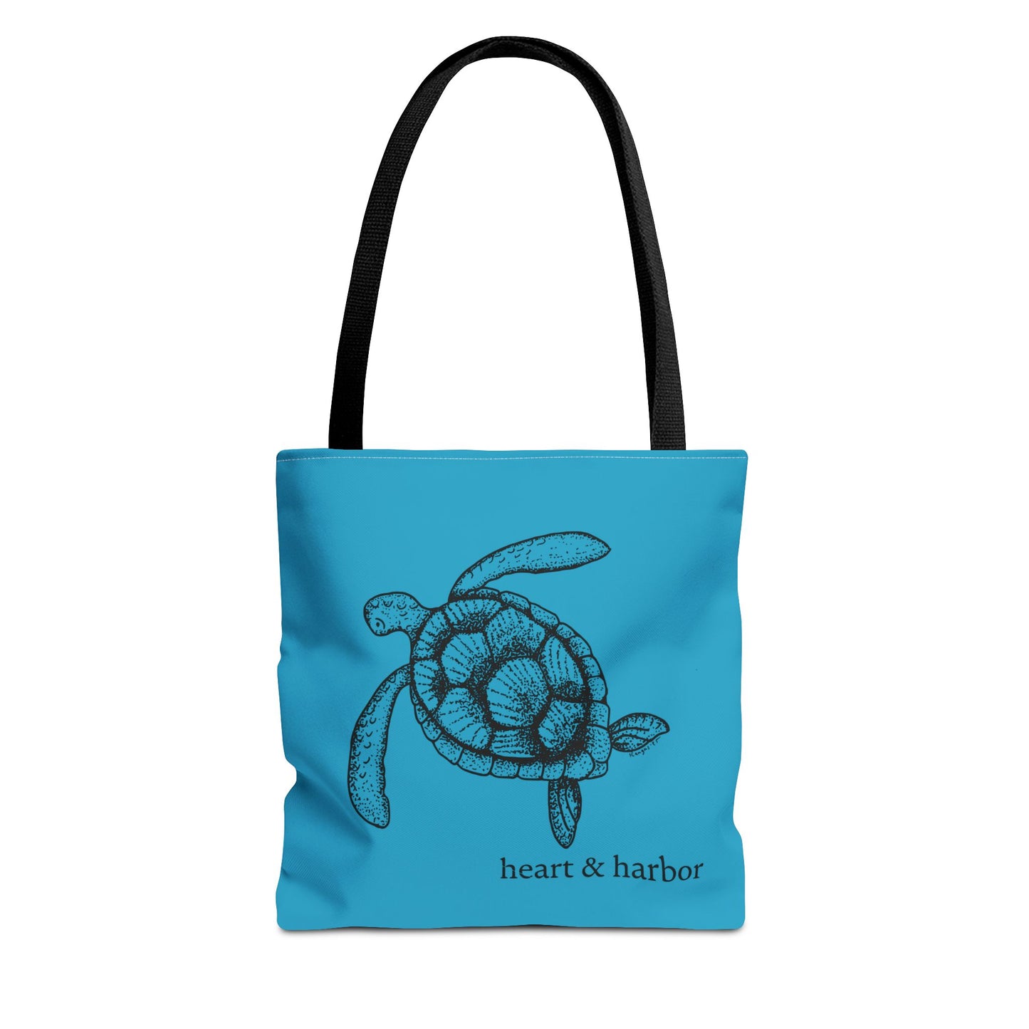 Sea Turtle Tote Bag - Hand-Drawn - Turquoise | Heart & Harbor