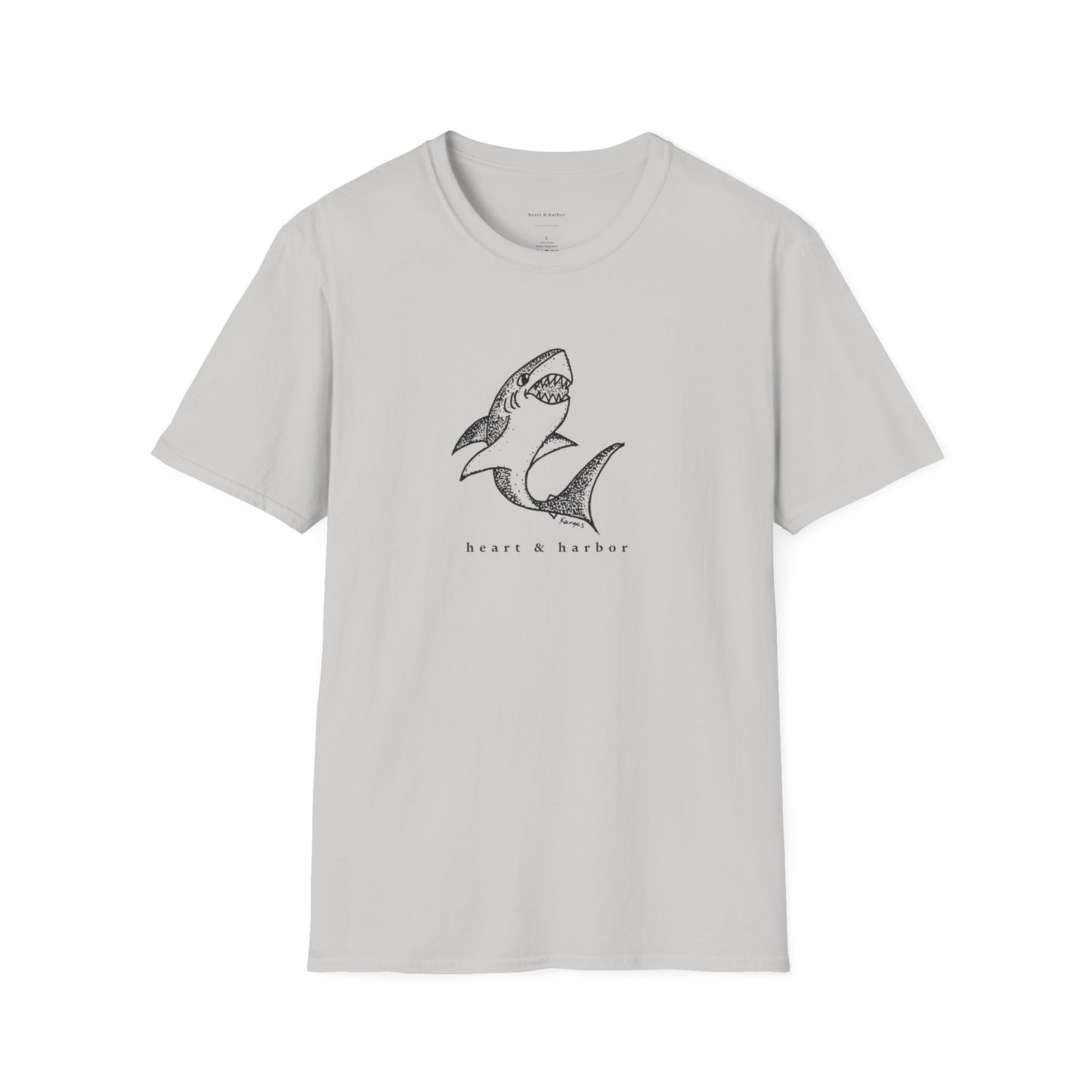 Shark Graphic T-Shirt | Unisex Hand-Drawn | Heart & Harbor | Multiple Colors