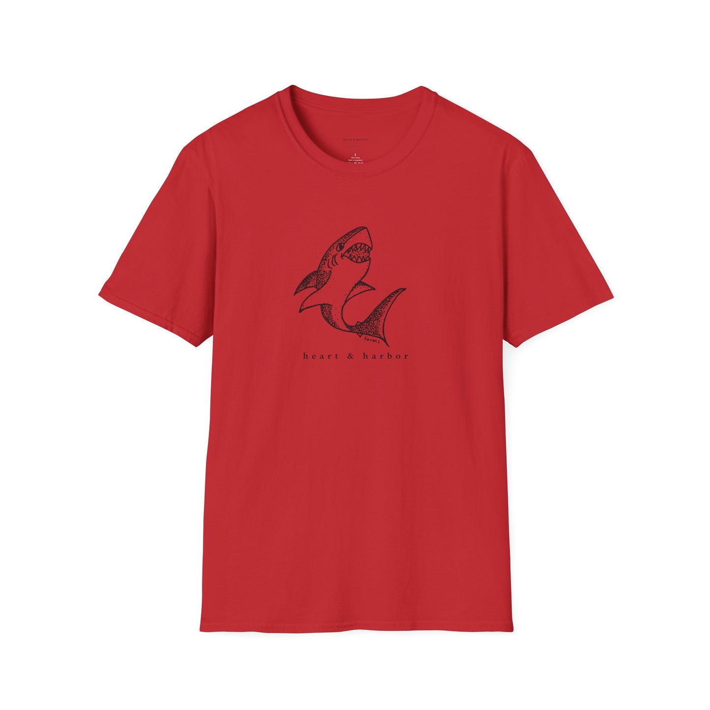 Shark Graphic T-Shirt | Unisex Hand-Drawn | Heart & Harbor | Multiple Colors