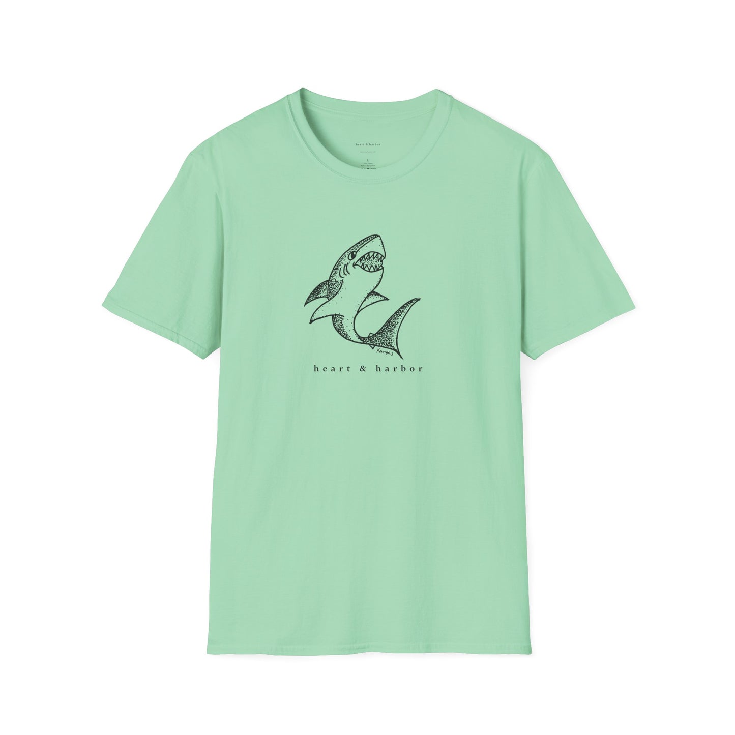 Shark Graphic T-Shirt | Unisex Hand-Drawn | Heart & Harbor | Multiple Colors