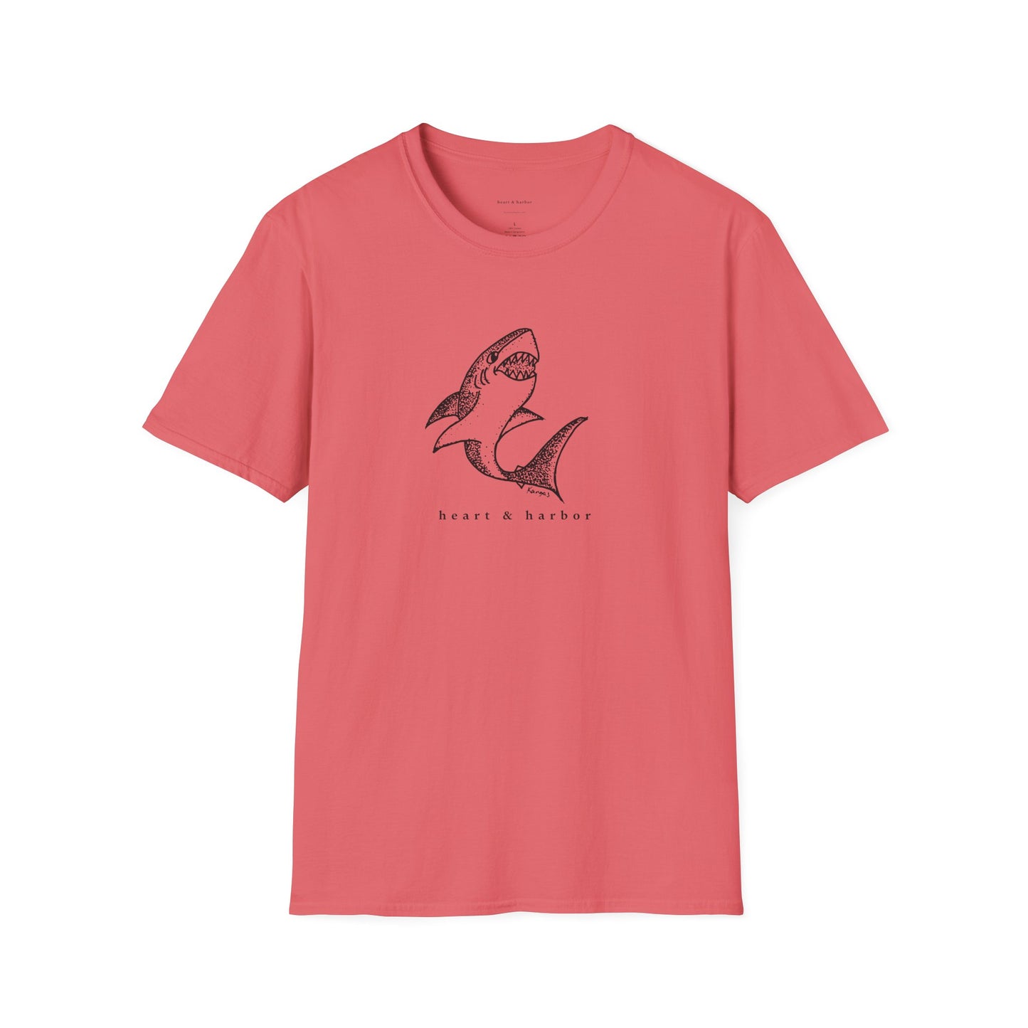 Shark Graphic T-Shirt | Unisex Hand-Drawn | Heart & Harbor | Multiple Colors
