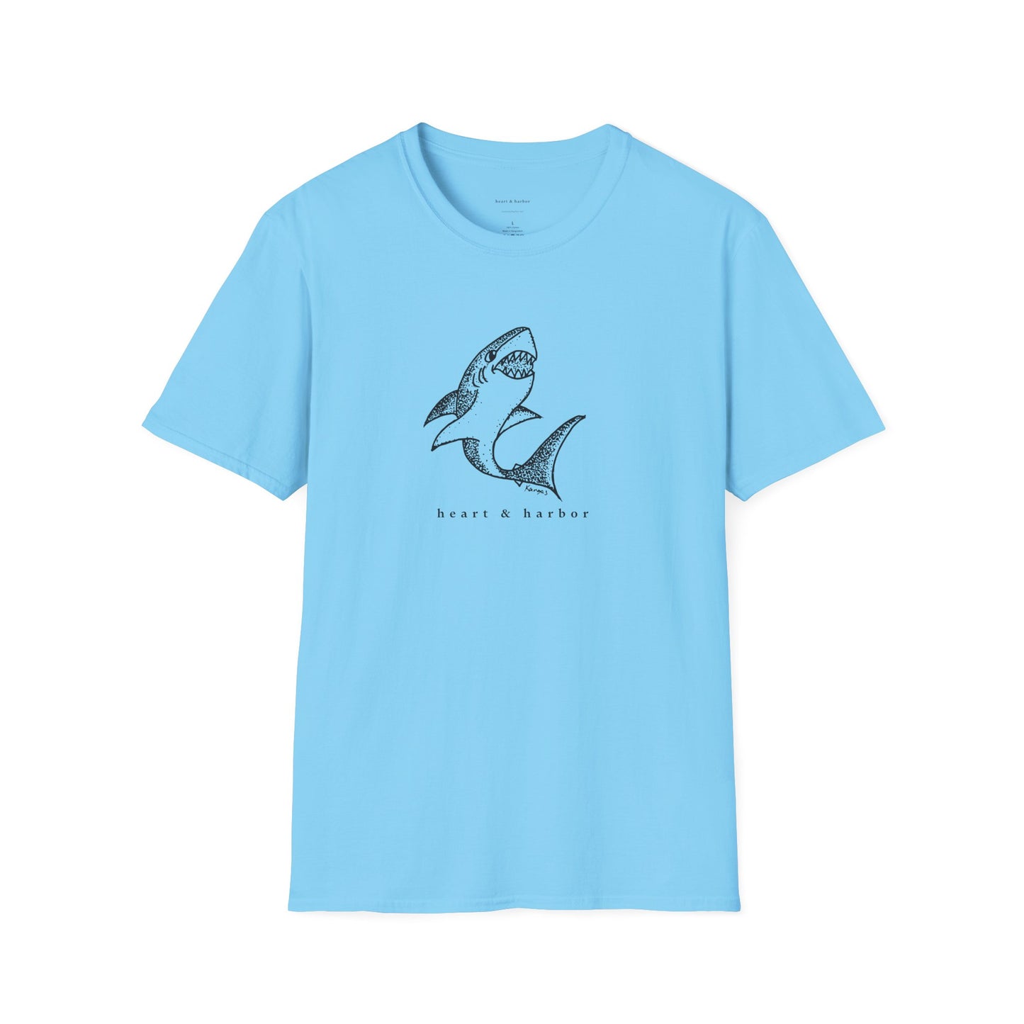Shark Graphic T-Shirt | Unisex Hand-Drawn | Heart & Harbor | Multiple Colors