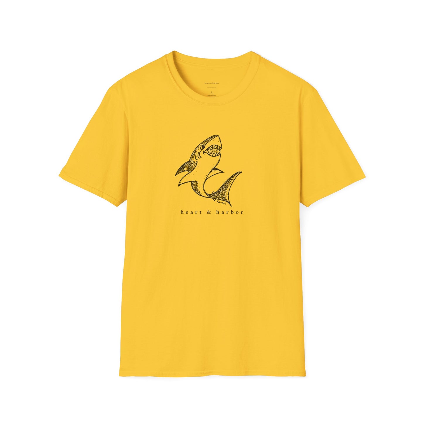 Shark Graphic T-Shirt | Unisex Hand-Drawn | Heart & Harbor | Multiple Colors