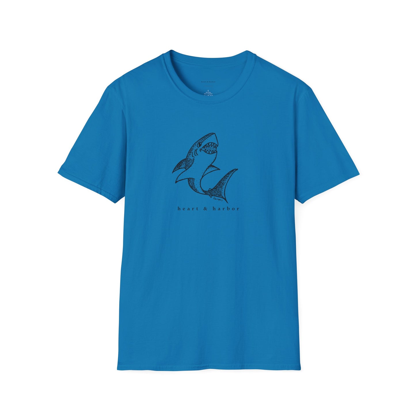 Shark Graphic T-Shirt | Unisex Hand-Drawn | Heart & Harbor | Multiple Colors