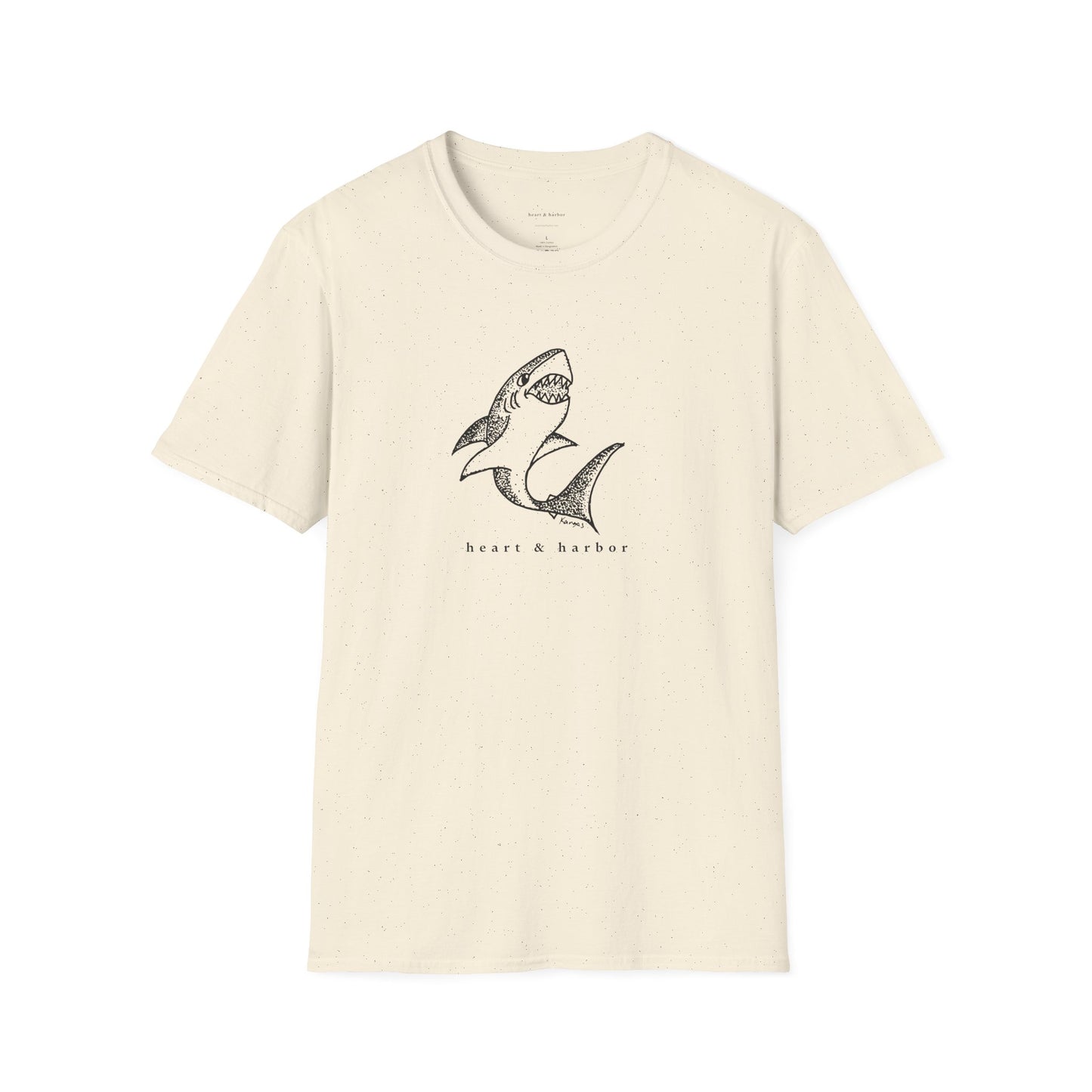 Shark Graphic T-Shirt | Unisex Hand-Drawn | Heart & Harbor | Multiple Colors