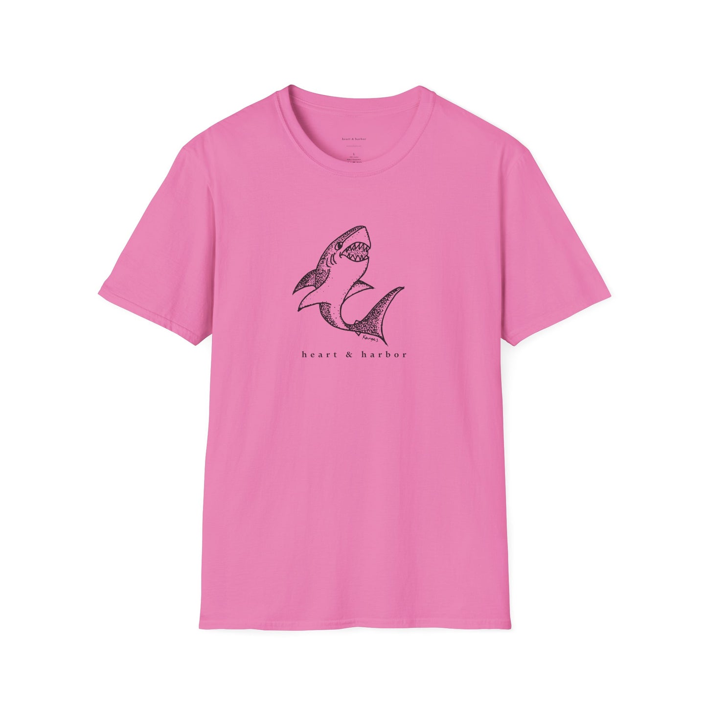 Shark Graphic T-Shirt | Unisex Hand-Drawn | Heart & Harbor | Multiple Colors