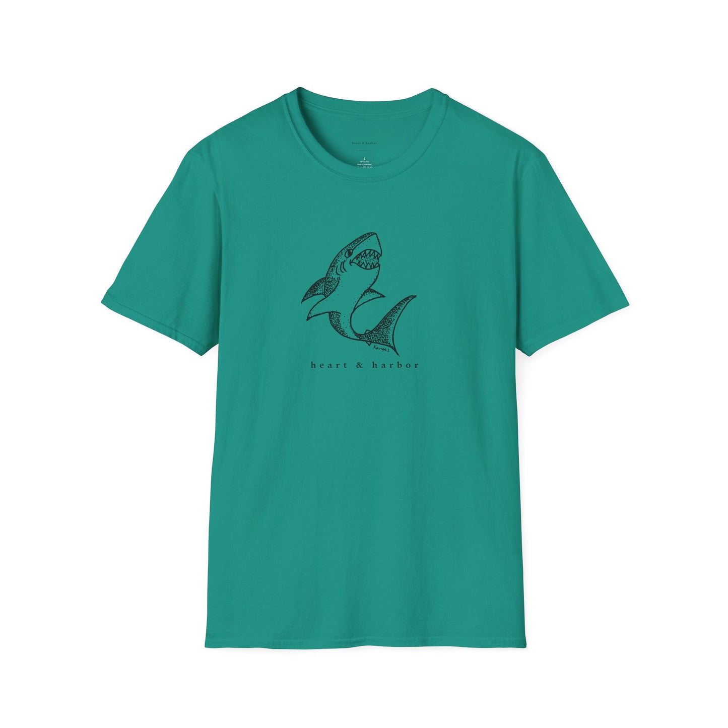 Shark Graphic T-Shirt | Unisex Hand-Drawn | Heart & Harbor | Multiple Colors