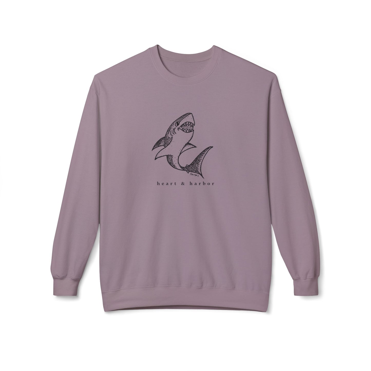 Shark Crewneck Sweatshirt |  Unisex | Hand-Drawn| Heart & Harbor |Multiple colors