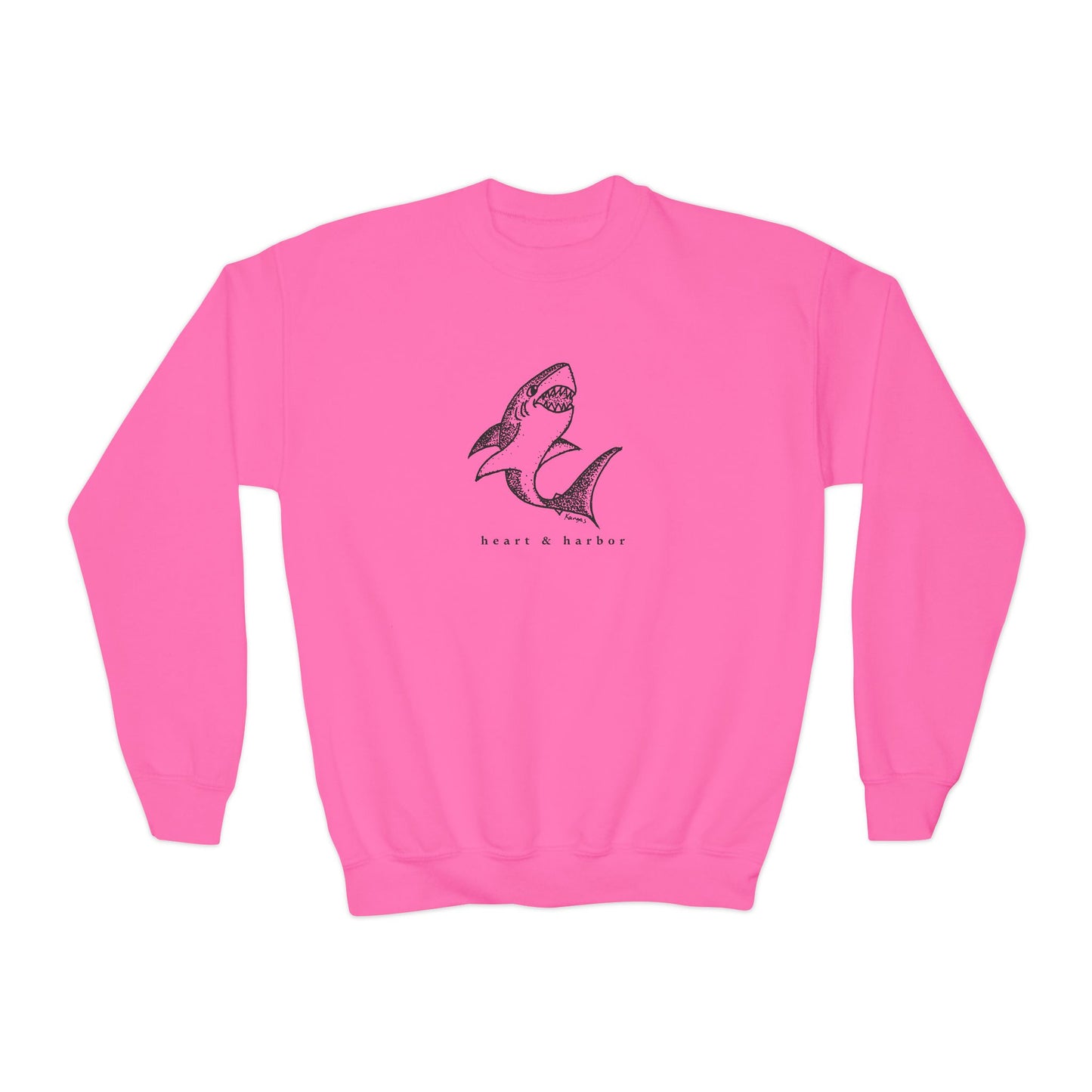 Shark Kids Crewneck Sweatshirt | Hand-Drawn | Heart & Harbor