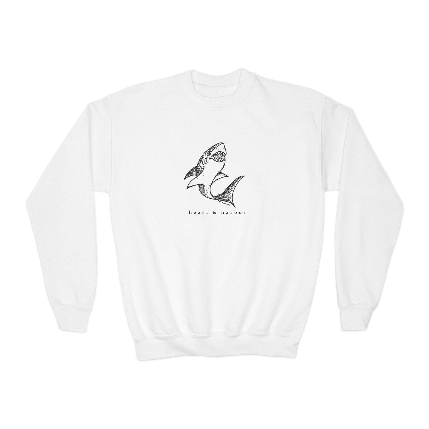 Shark Kids Crewneck Sweatshirt | Hand-Drawn | Heart & Harbor