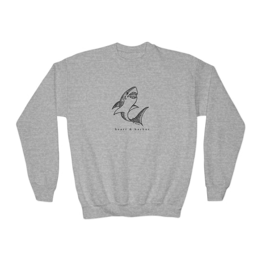 Shark Kids Crewneck Sweatshirt | Hand-Drawn | Heart & Harbor