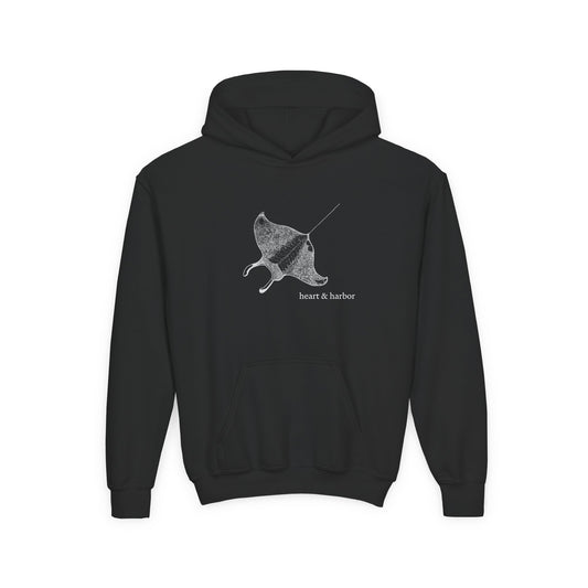 Manta Ray Kids Hoodie | Hand-Drawn | Heart & Harbor | multiple colors