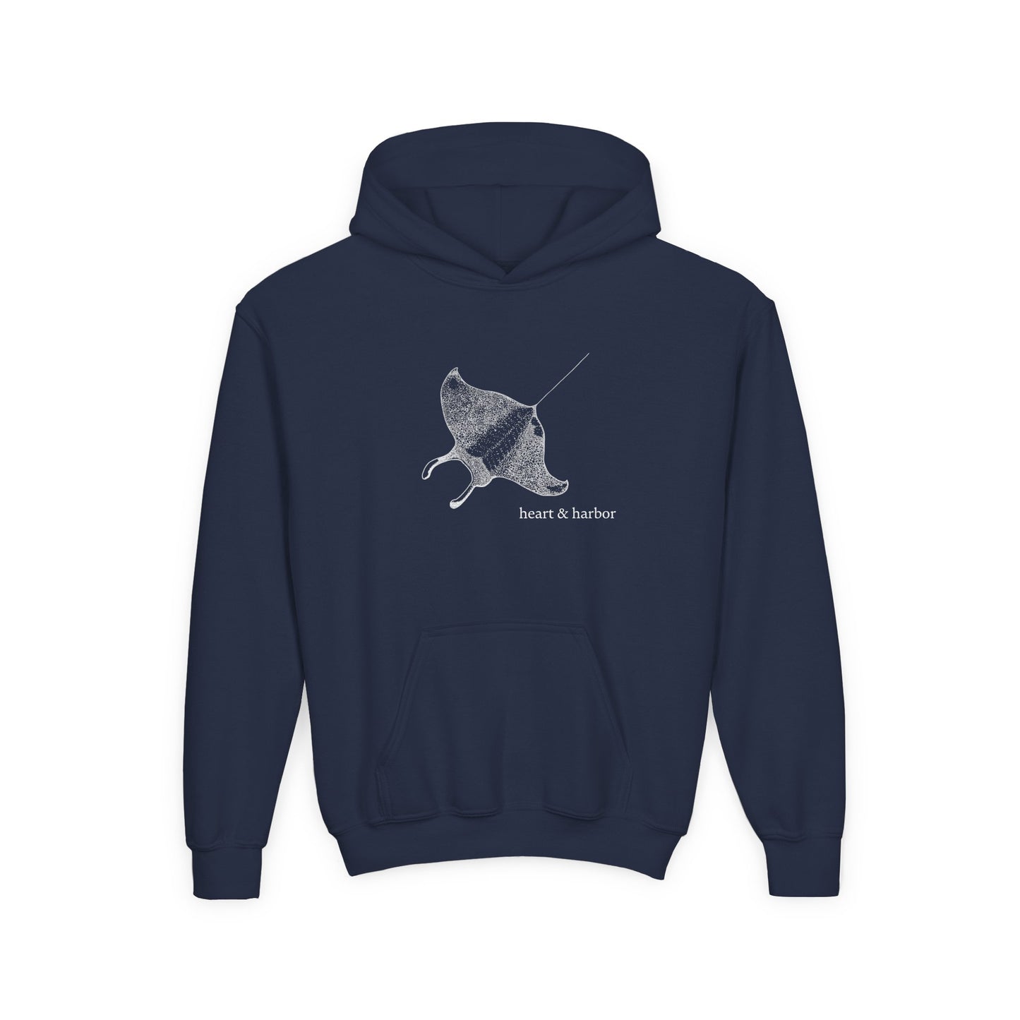 Manta Ray Kids Hoodie | Hand-Drawn | Heart & Harbor | multiple colors