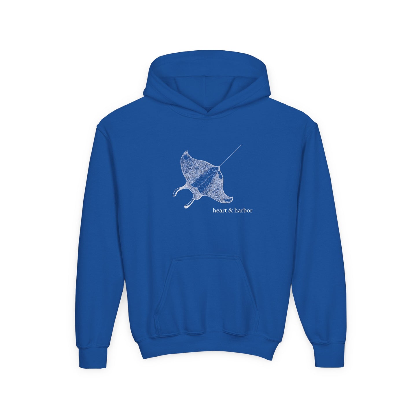 Manta Ray Kids Hoodie | Hand-Drawn | Heart & Harbor | multiple colors
