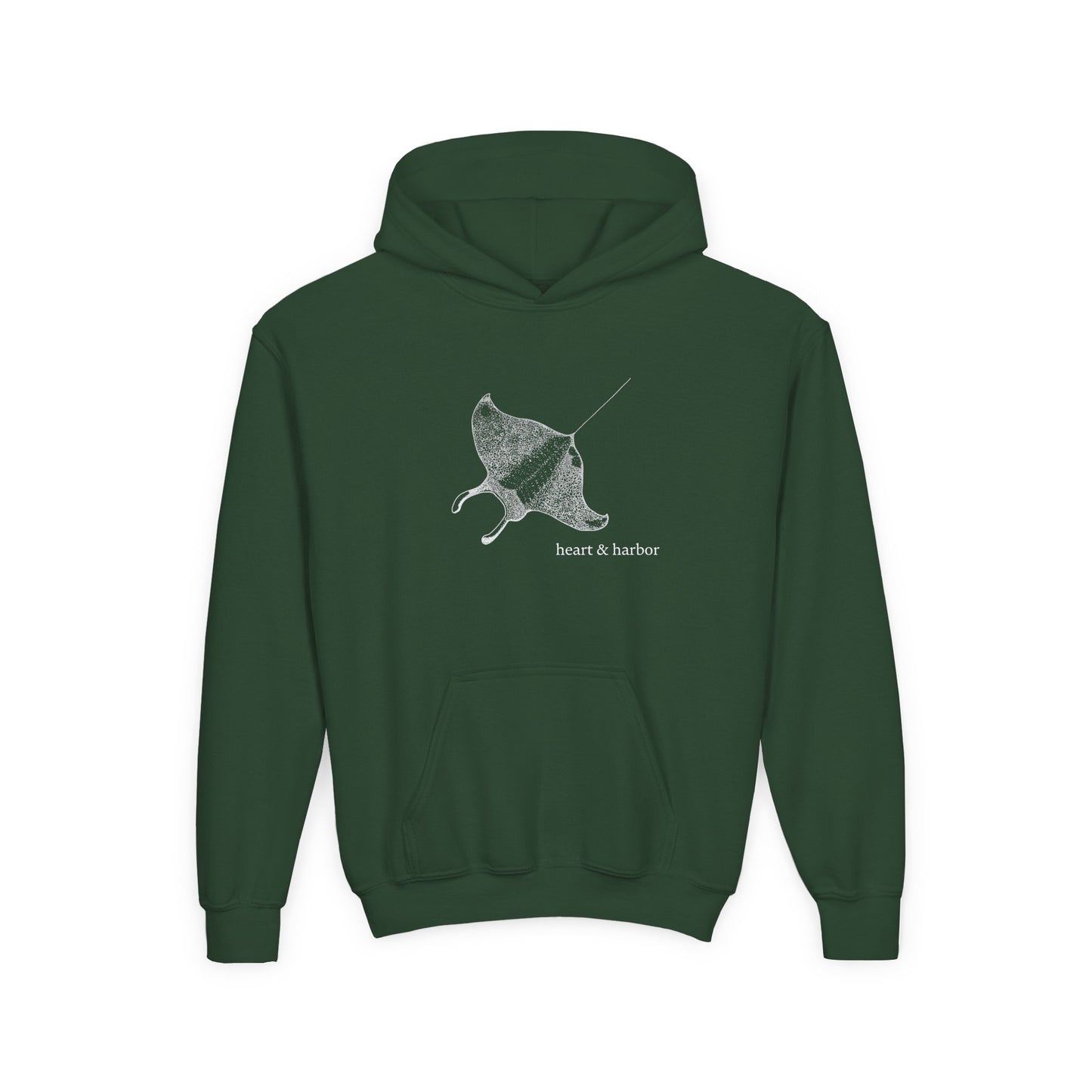 Manta Ray Kids Hoodie | Hand-Drawn | Heart & Harbor | multiple colors