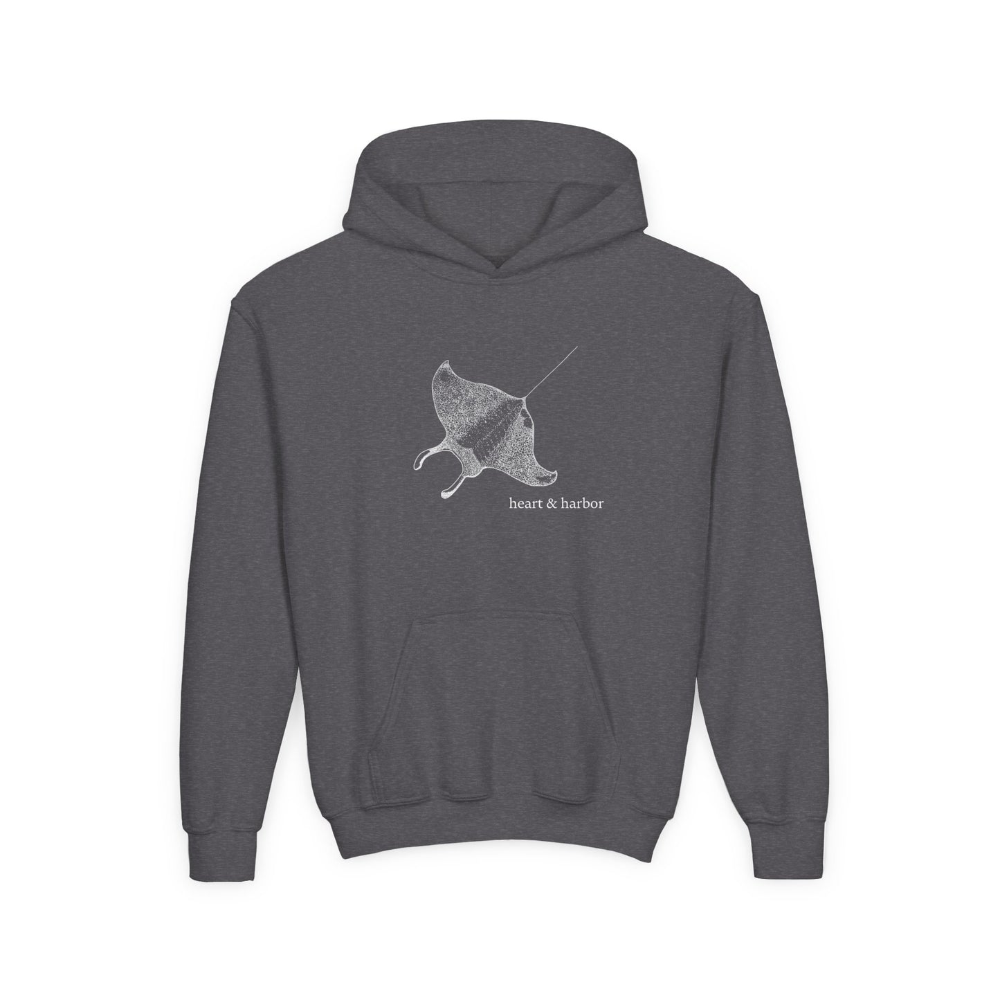 Manta Ray Kids Hoodie | Hand-Drawn | Heart & Harbor | multiple colors