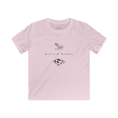 Chicken & Pig Kids T-Shirt | Hand Drawn | Heart & Harbor | multiple colors