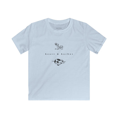 Chicken & Pig Kids T-Shirt | Hand Drawn | Heart & Harbor | multiple colors