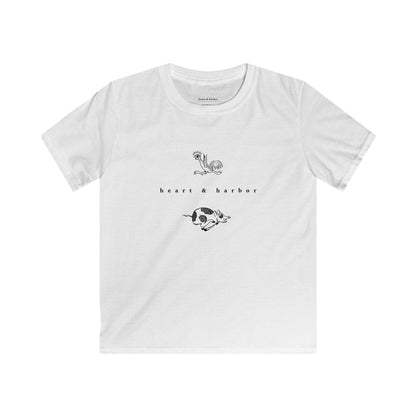 Chicken & Pig Kids T-Shirt | Hand Drawn | Heart & Harbor | multiple colors