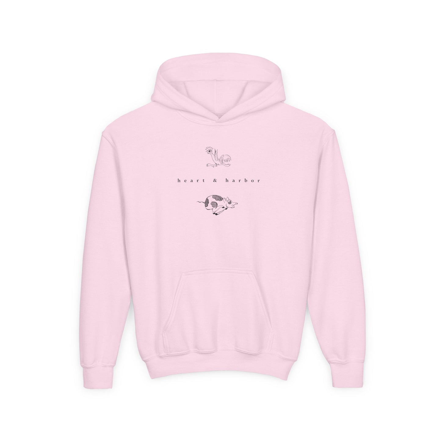 Chicken & Pig Kids Hoodie | Hand-Drawn | Heart & Harbor | multiple colors