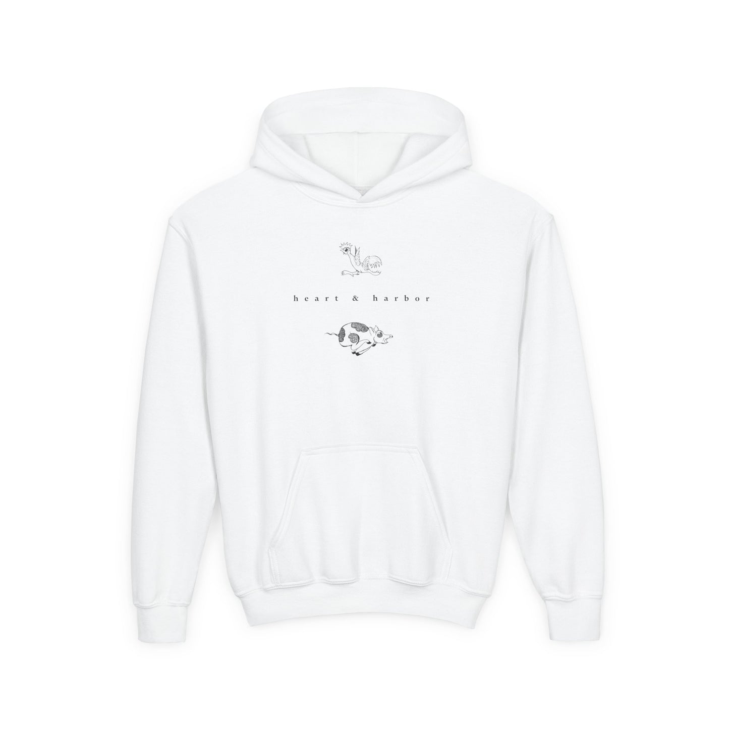 Chicken & Pig Kids Hoodie | Hand-Drawn | Heart & Harbor | multiple colors