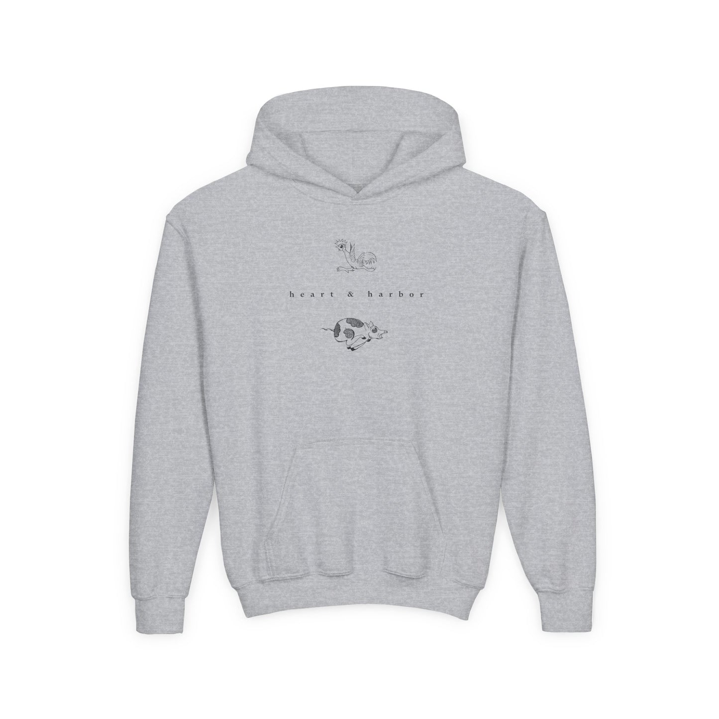 Chicken & Pig Kids Hoodie | Hand-Drawn | Heart & Harbor | multiple colors