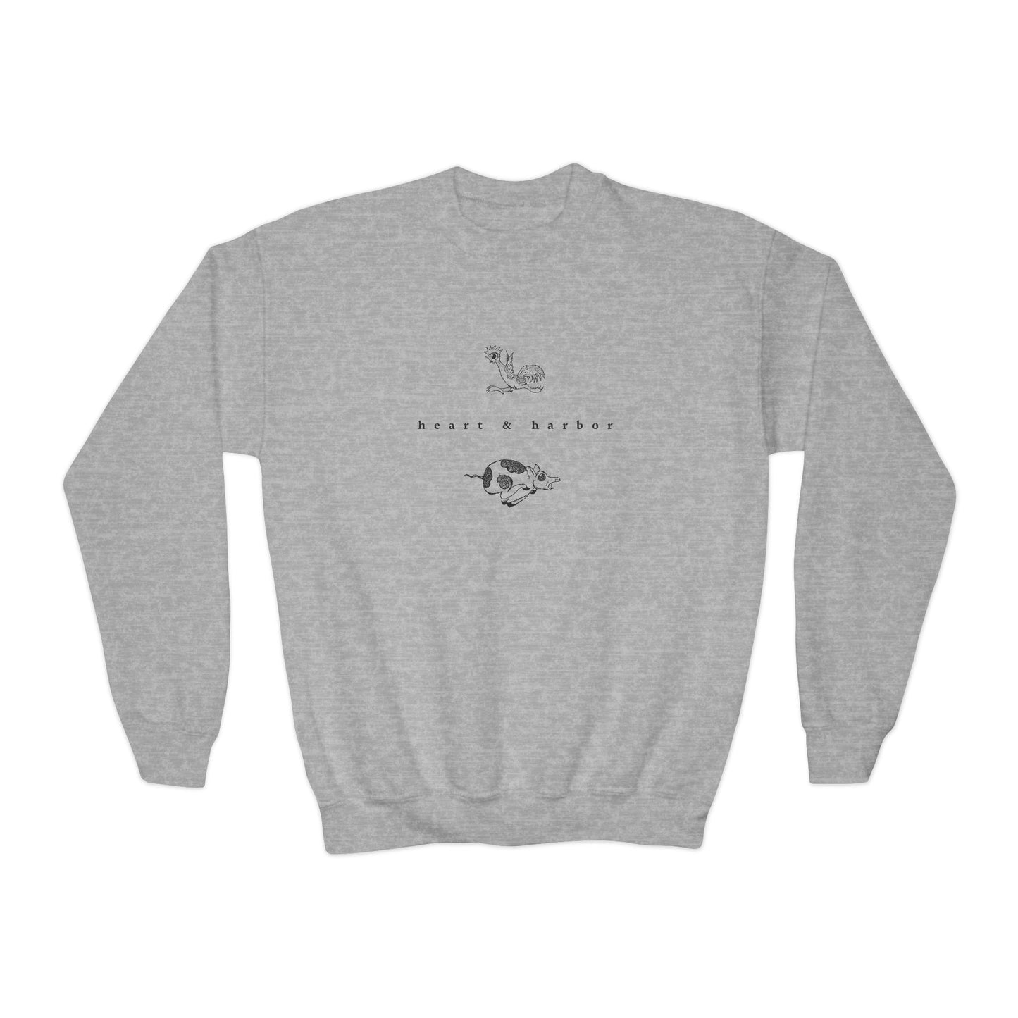 Chicken & Pig | Kids Crewneck Sweatshirt | Hand-Drawn | Heart & Harbor
