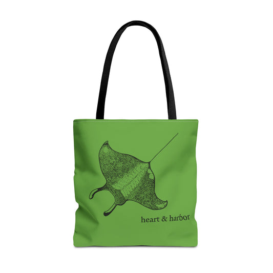 Manta Ray | Illustrated Tote Bag | heart & harbor | Green