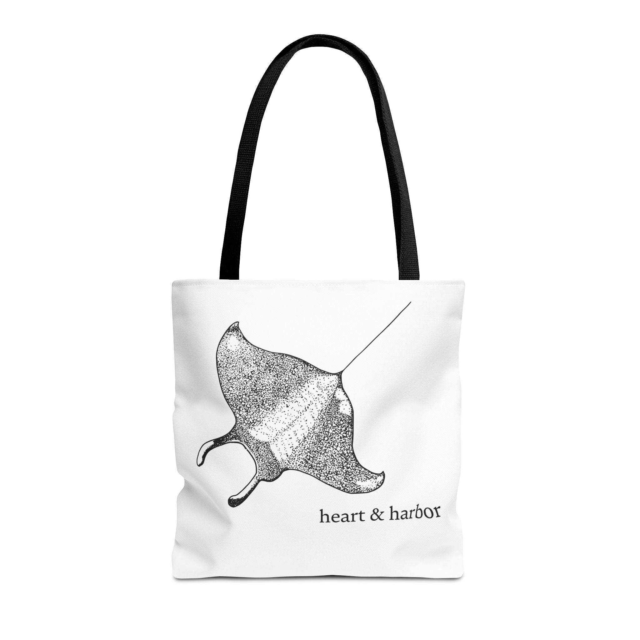 Manta Ray | Illustrated Tote Bag | heart & harbor | White