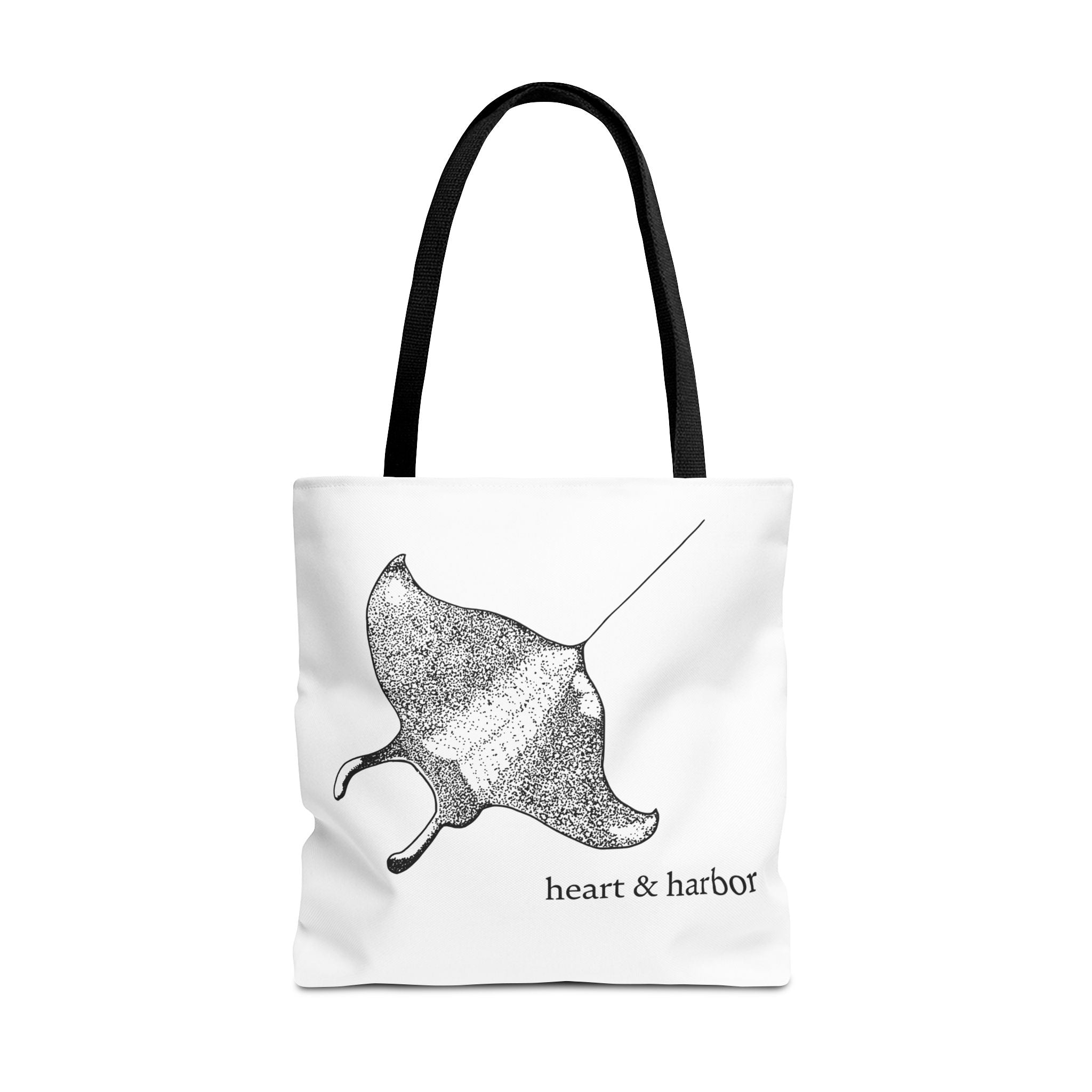 Manta Ray | Illustrated Tote Bag | heart & harbor | White